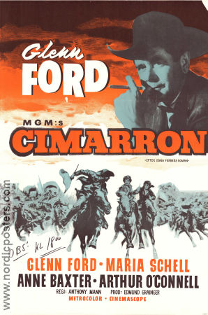 Cimarron 1960 movie poster Glenn Ford Maria Schell Anne Baxter Anthony Mann