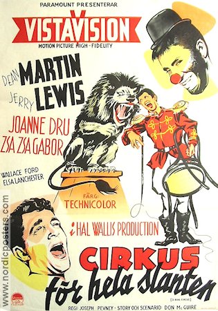 3 Ring Circus 1954 movie poster Dean Martin Jerry Lewis Joanne Dry Joseph Pevney Circus