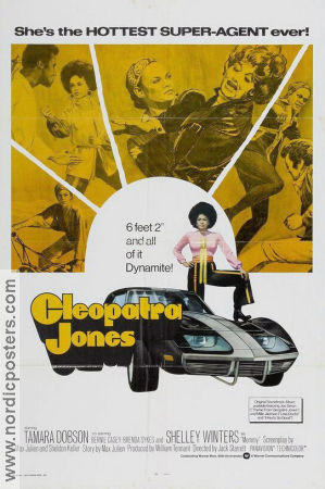 Cleopatra Jones 1973 movie poster Tamara Dobson Bernie Casey Shelley Winters Jack Starrett Find more: Large poster Black Cast Cars and racing Agents