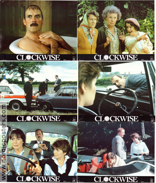 Clockwise 1986 lobby card set John Cleese Penny Leatherbarrow Howard Lloyd-Lewis Christopher Morahan