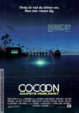 Cocoon 1985 movie poster Don Ameche Wilford Brimley Steve Guttenberg Ron Howard Ships and navy