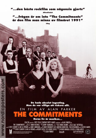 The Commitments 1991 movie poster Robert Arkins Michael Aherne Angeline Ball Alan Parker Writer: Roddy Doyle Rock and pop