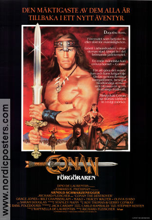 Conan the Destroyer 1984 movie poster Arnold Schwarzenegger Grace Jones Richard Fleischer Find more: Conan