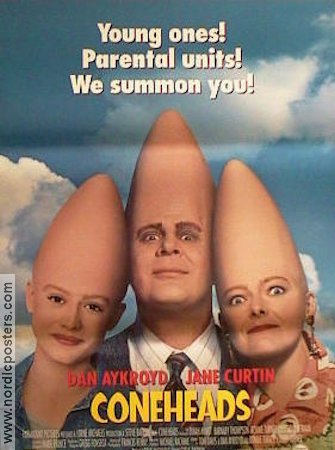 Coneheads 1993 movie poster Dan Aykroyd Jane Curtin Robert Knott Steve Barron From comics