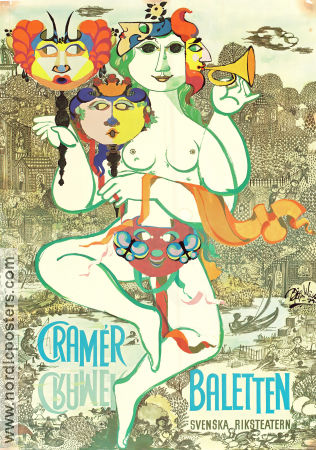 Cramérbaletten 1968 poster Find more: Balett Find more: Svenska riksteatern Find more: Teater Artistic posters