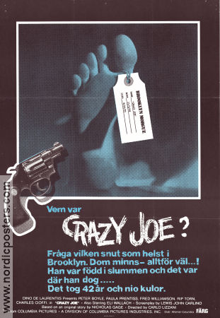 Crazy Joe 1974 movie poster Peter Boyle Paula Prentiss Fred Williamson Carlo Lizzani Mafia