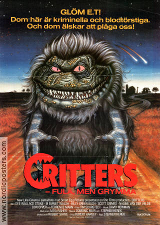 Critters 1986 movie poster Dee Wallace M Emmet Walsh Billy Green Bush Stephen Herek