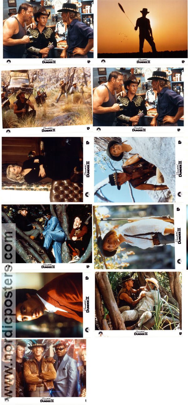 Crocodile Dundee II 1988 lobby card set Paul Hogan Linda Kozlowski John Meillon John Cornell