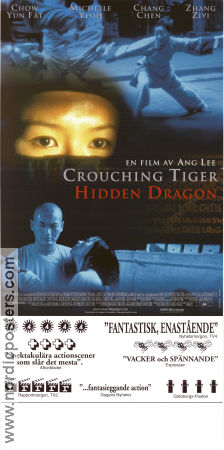 Crouching Tiger Hidden Dragon 2000 poster Chow Yun Fat Michelle Yeoh Ziyi Zhang Ang Lee Kampsport Asien