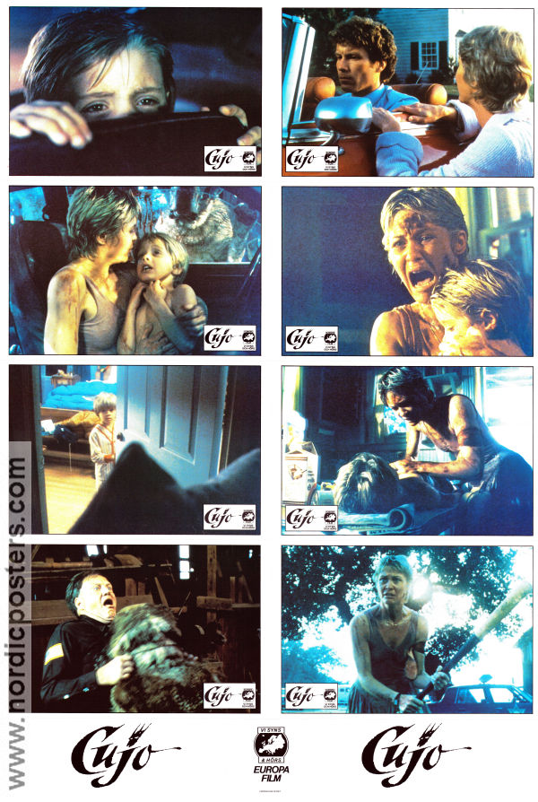 Cujo 1983 lobby card set Dee Wallace Daniel Hugh Kelly Danny Pintauro Lewis Teague Writer: Stephen King Dogs