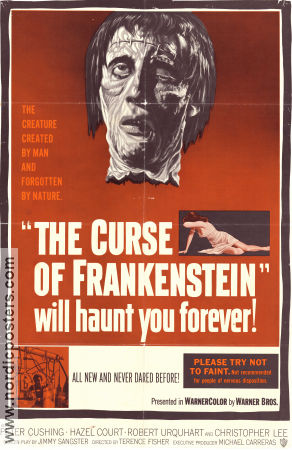 The Curse of Frankenstein 1957 poster Peter Cushing Terence Fisher
