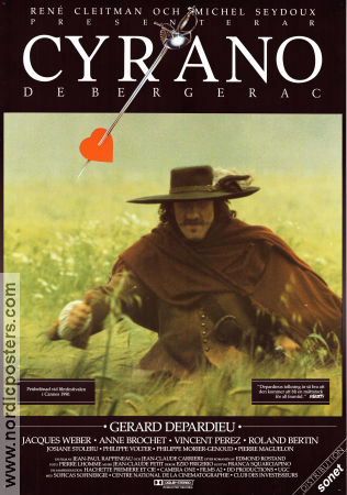 Cyrano de Bergerac 1990 poster Gerard Depardieu Anne Brochet Jean-Paul Rappeneau