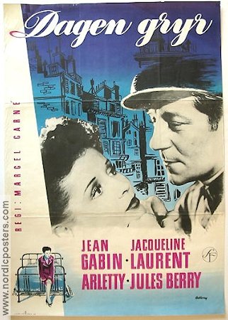 Le jour se leve 1939 movie poster Jean Gabin Jacqueline Laurent Marcel Carné