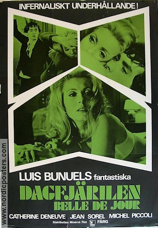 Belle de Jour 1967 movie poster Catherine Deneuve Jean Sorel Michel Piccoli Luis Bunuel