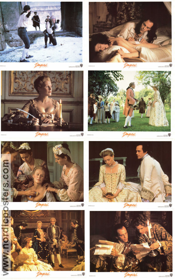 Dangerous Liaisons 1988 lobby card set Glenn Close John Malkovich Michelle Pfeiffer Uma Thurman Stephen Frears