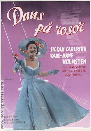 Dans på rosor 1954 movie poster Sickan Carlsson Karl-Arne Holmsten