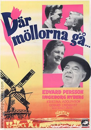 Där möllorna gå 1956 movie poster Edvard Persson Ingeborg Nyberg