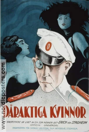 Dåraktiga kvinnor 1922 poster Rudolph Christians Erich von Stroheim Rökning