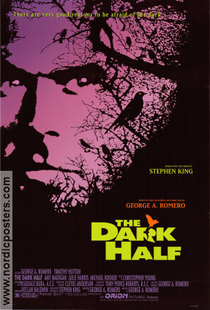 The Dark Half 1993 movie poster Timothy Hutton Amy Madigan Michael Rooker George A Romero Writer: Stephen King