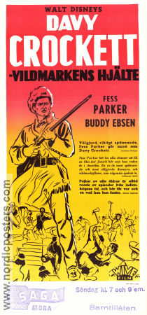 Davy Crockett vildmarkens hjälte 1955 poster Fess Parker Buddy Ebsen Basil Ruysdael Norman Foster