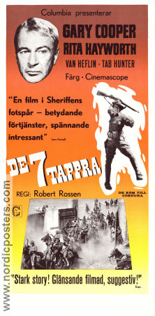 De 7 tappra 1959 poster Gary Cooper Rita Hayworth Van Heflin Robert Rossen