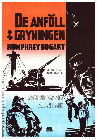 De anföll i gryningen 1943 poster Humphrey Bogart Raymond Massey Alan Hale Lloyd Bacon Krig