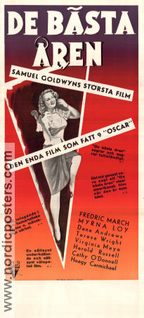 De bästa åren 1946 poster Fredric March Myrna Loy Dana Andrews Teresa Wright Virginia Mayo William Wyler