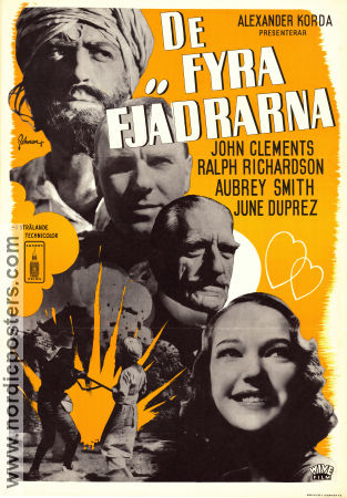 De fyra fjädrarna 1939 poster John Clements Ralph Richardson C Aubrey Smith Zoltan Korda