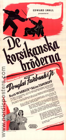 De korsikanska bröderna 1941 poster Douglas Fairbanks Jr Ruth Warrick Akim Tamiroff Gregory Ratoff Äventyr matinée