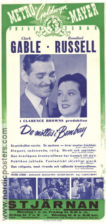 They Met in Bombay 1941 movie poster Clark Gable Rosalind Russell Peter Lorre Clarence Brown