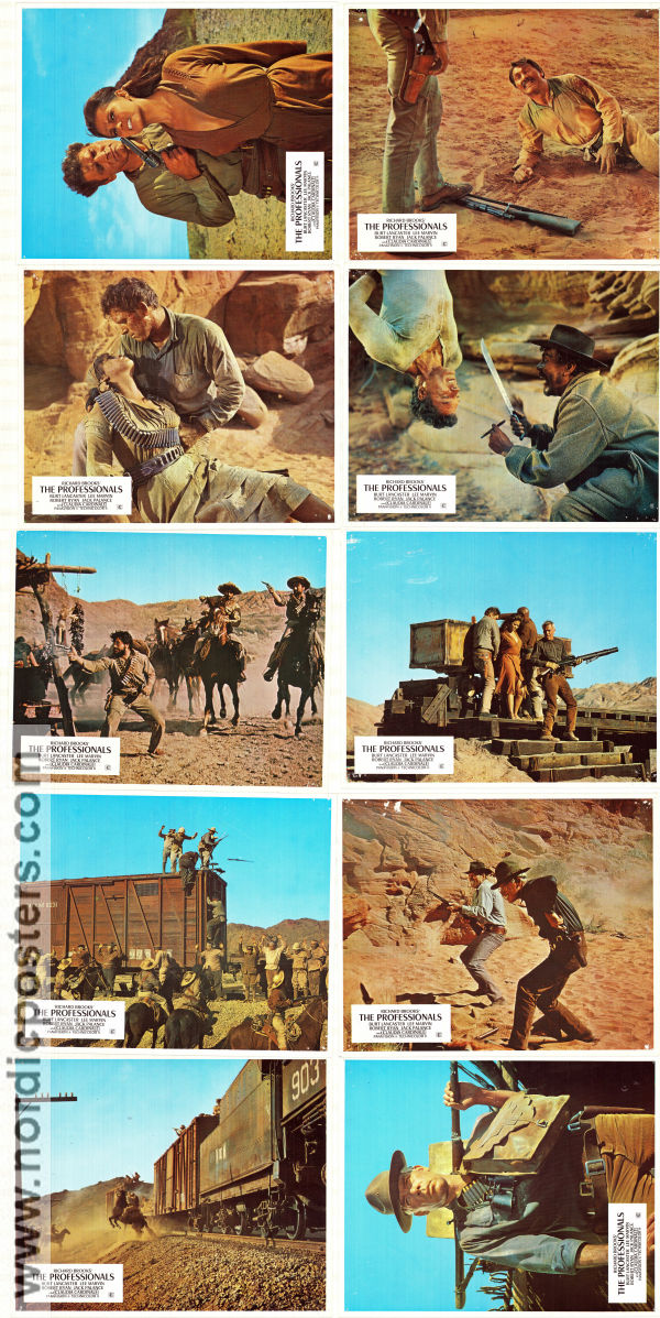 The Professionals 1966 lobby card set Burt Lancaster Lee Marvin Claudia Cardinale Richard Brooks