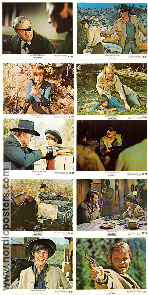 True Grit 1969 lobby card set John Wayne Glen Campbell Kim Darby Henry Hathaway