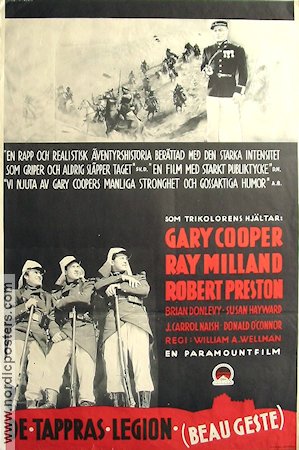 Beau Geste 1939 movie poster Gary Cooper Ray Milland