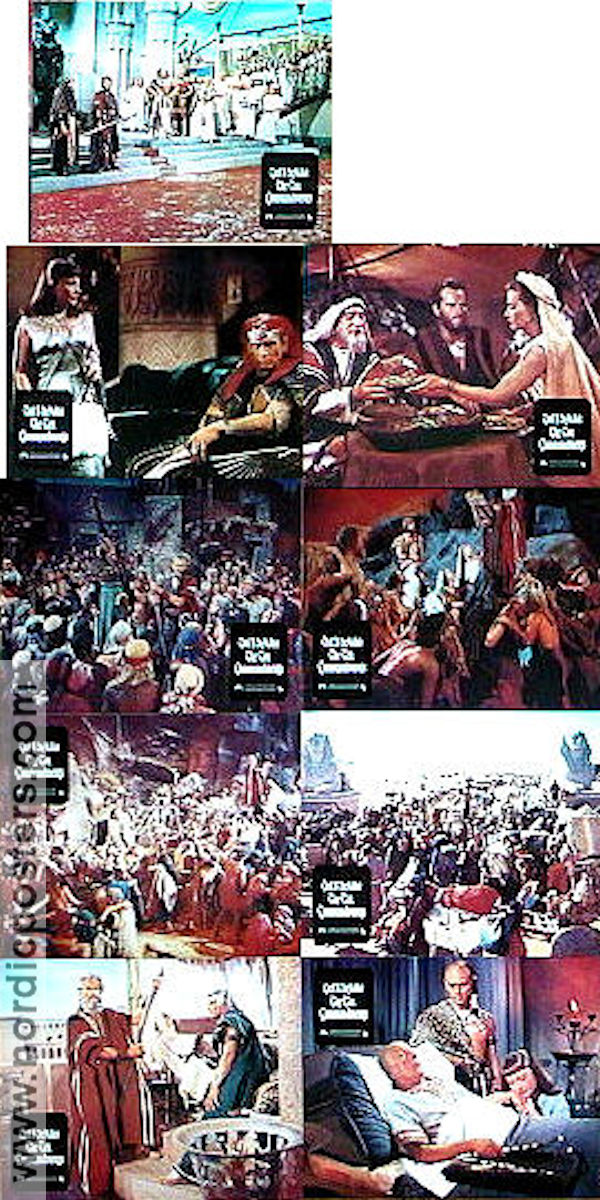 The Ten Commandments 1956 lobby card set Charlton Heston Yul Brynner Anne Baxter Cecil B DeMille Religion