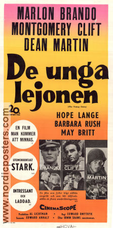 De unga lejonen 1958 poster Marlon Brando Montgomery Clift Dean Martin Edward Dmytryk Krig Hitta mer: Nazi