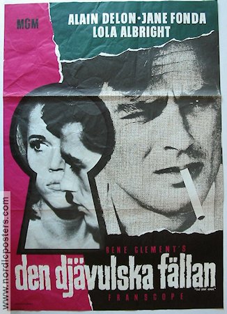 Les félins 1964 movie poster Alain Delon Jane Fonda Lola Albright René Clément Smoking