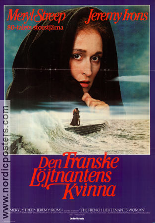 Den franske löjtnantens kvinna 1981 poster Meryl Streep Jeremy Irons Karel Reisz Romantik Strand