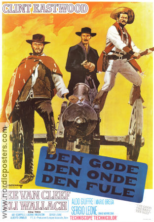 The Good the Bad and the Ugly 1966 movie poster Clint Eastwood Lee Van Cleef Eli Wallach Sergio Leone