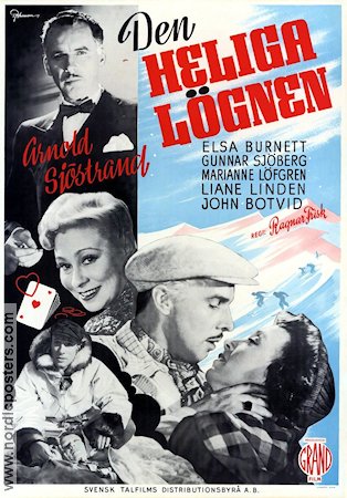 Den heliga lögnen 1944 movie poster Arnold Sjöstrand Elsa Burnett