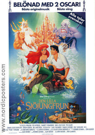 The Little Mermaid 1989 movie poster Jodi Benson John Musker Writer: HC Andersen Animation