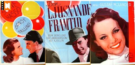 Den ljusnande framtid 1941 movie poster Signe Hasso Ernst Eklund Alf Kjellin Eric Rohman art