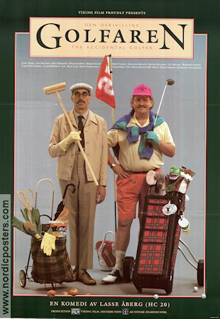 Den ofrivillige golfaren 1991 movie poster Jon Skolmen Mats Bergman Hege Schöyen Lasse Åberg Golf