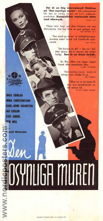 Den osynliga muren 1944 movie poster Inga Tidblad Irma Christenson Karl-Arne Holmsten Gustaf Molander