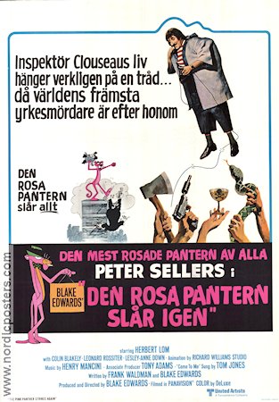 The Pink Panther Strikes Again 1976 movie poster Peter Sellers Herbert Lom Lesley-Anne Down Blake Edwards Find more: Pink Panther Police and thieves Telephones