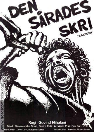 Den sårades skri 1980 poster Naseeruddin Shah Govind Nihalani Filmen från: India