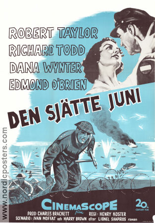 D-Day the Sixth of June 1956 movie poster Robert Taylor Richard Todd Dana Wynter Henry Koster War