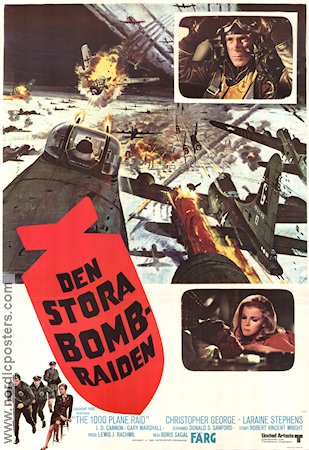 The Thousand Plane Raid 1969 movie poster Christopher George Laraine Stephens JD Cannon Boris Sagal War Planes