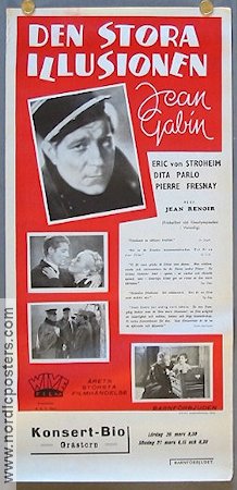 La Grande Illusion 1937 movie poster Jean Gabin Erich von Stroheim Dita Parlo Jean Renoir