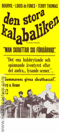 Den stora kalabaliken 1966 poster Louis de Funes Terry-Thomas Claudio Brook Gérard Oury Krig