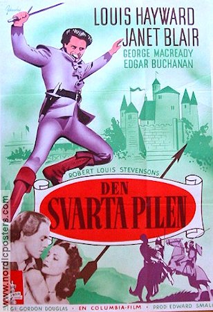 The Black Arrow 1948 movie poster Louis Hayward Janet Blair George Macready Gordon Douglas Adventure and matine